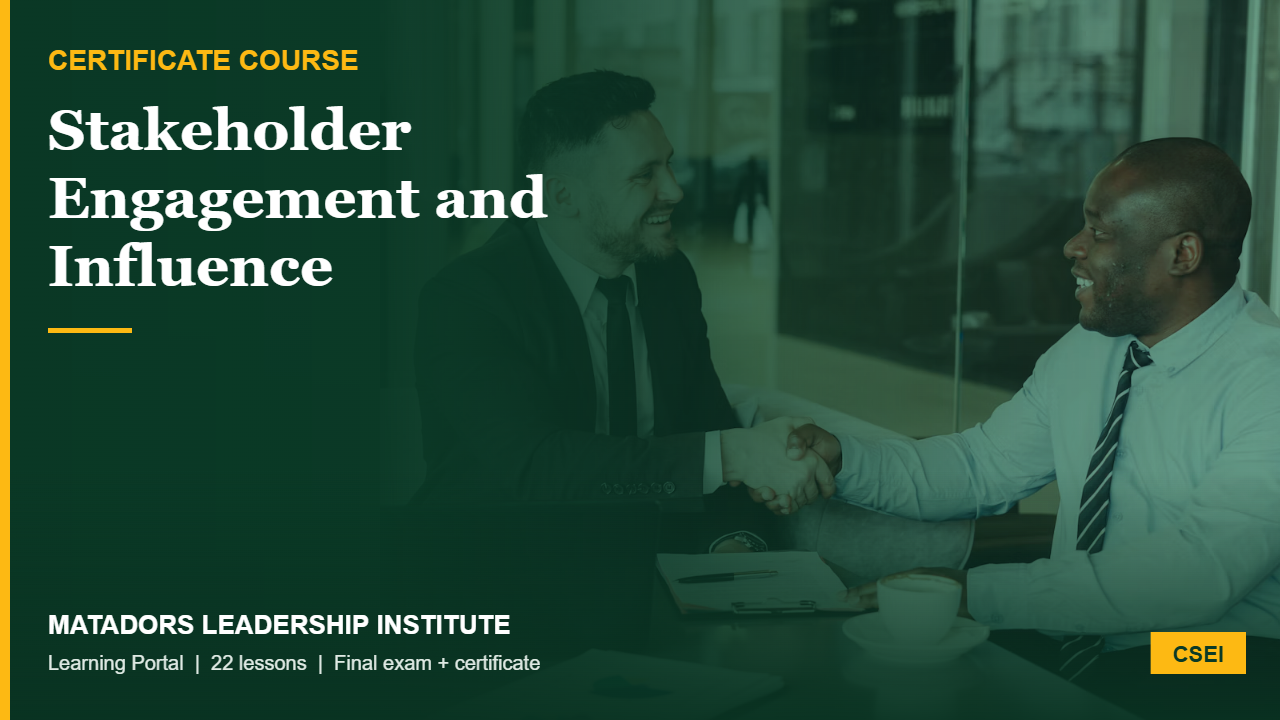 Certificate in Stakeholder Engagement and Influence